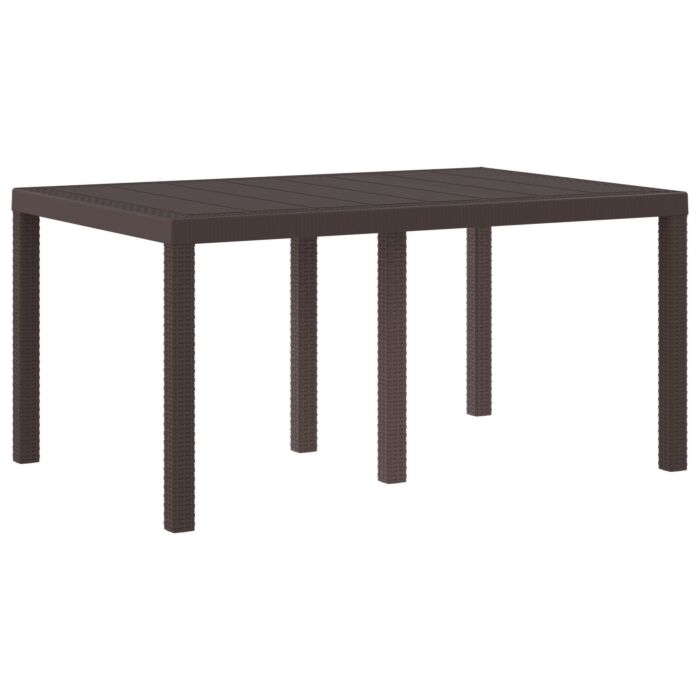 Vidaxl 7 Piece Garden Dining Set With Cushions Brown Poly Rattan