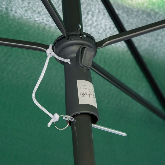 Outsunny Aluminium Sun Umbrella Parasol Patio Garden Rectangular Tilt 2m X 1.25m Green