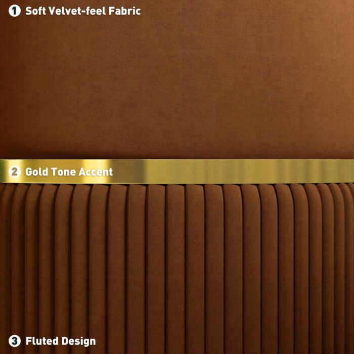 Homcom Velvet-feel Storage Ottoman - Brown