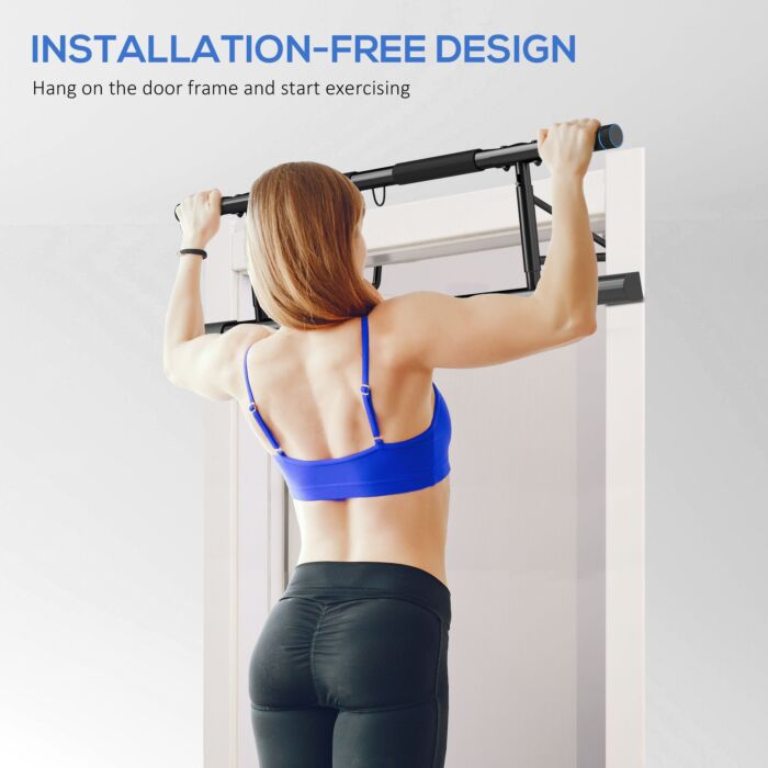Sportnow Pull-up Bar Doorway With Resistance Bands, No Drilling Chin-up Bar Push Up Stand With Padded Handles For Home Gym Exercise