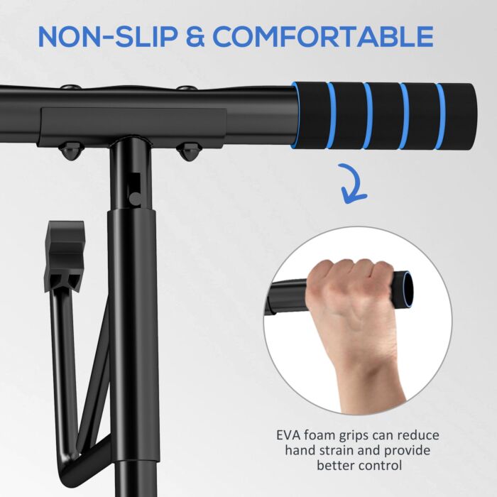 Sportnow Pull-up Bar Doorway With Resistance Bands, No Drilling Chin-up Bar Push Up Stand With Padded Handles For Home Gym Exercise