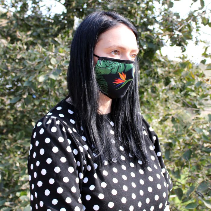 Reusable Fashion Face Covering - Green Jungle (adult)