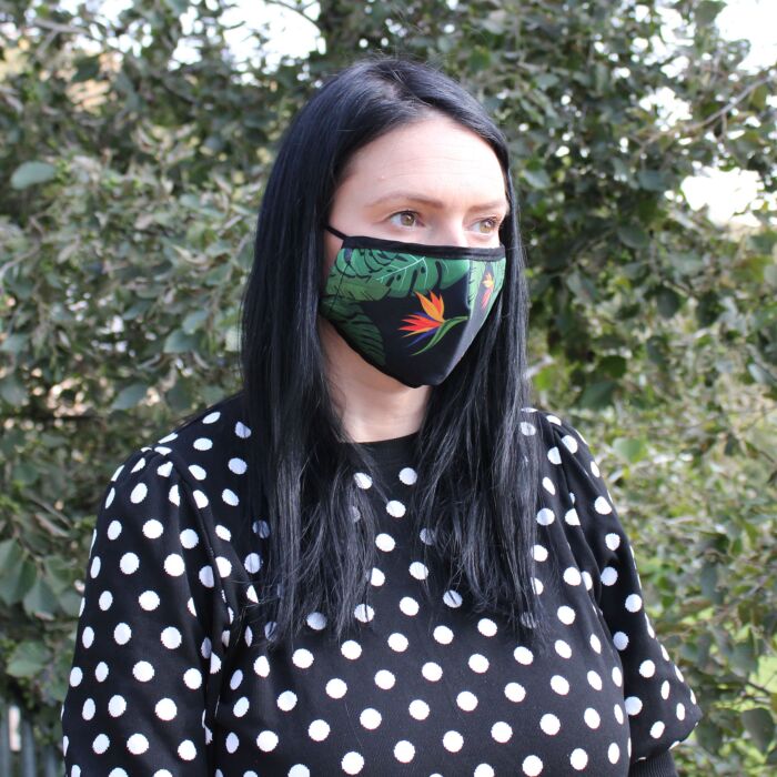 Reusable Fashion Face Covering - Green Jungle (adult)