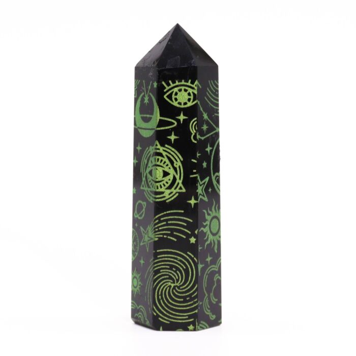 Black Obsidian Points (approx 60-70 Gm 9cm) - Mystic Story - Forest Green