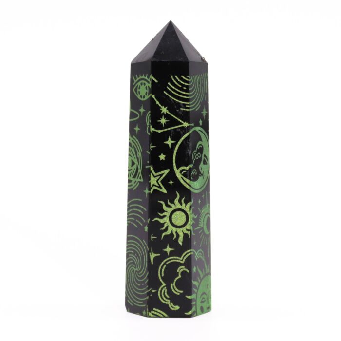 Black Obsidian Points (approx 60-70 Gm 9cm) - Mystic Story - Forest Green