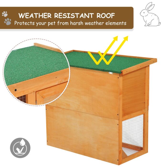 Pawhut Wooden 90cm 2 Tiers Rabbit Hutch