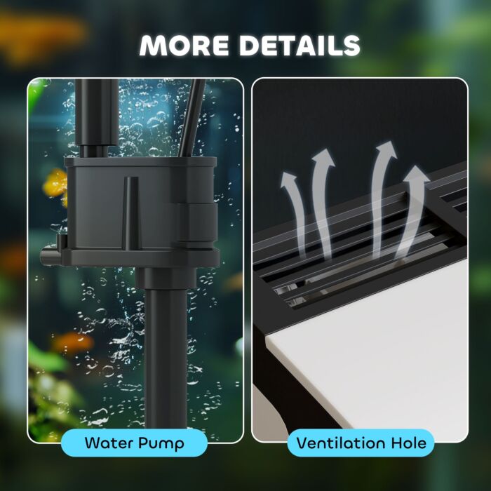 Pawhut 13l Glass Aquarium Fish Tank With Filter, Led Lighting, For Betta, Guppy, Mini Parrot Fish, Shrimp, 29 X 20 X 30.5cm