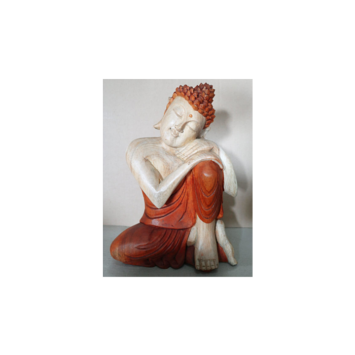 Hand Carved Buddha Statue - 30cm Thinking
