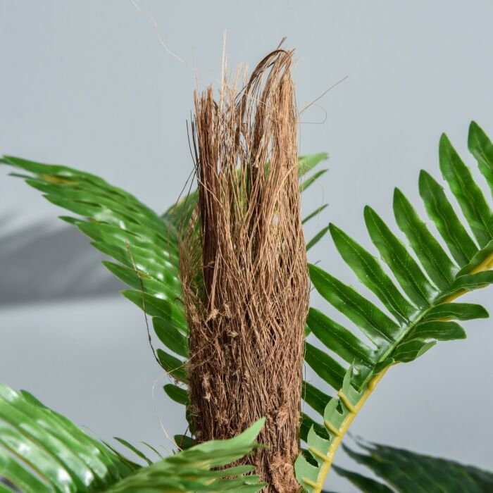 Outsunny Set Of 2 Artificial Plant Tropical Palm In Pot, Fake Plants For Home Decor, 150cm, Green