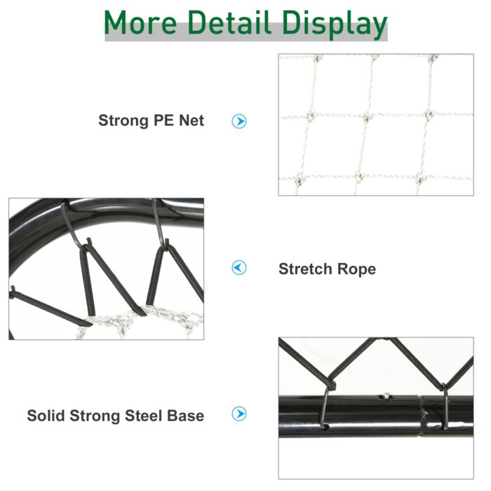Homcom Angle Adjustable Rebounder Net Goal Training Set Football, Baseball, Basketball Daily Training, Black