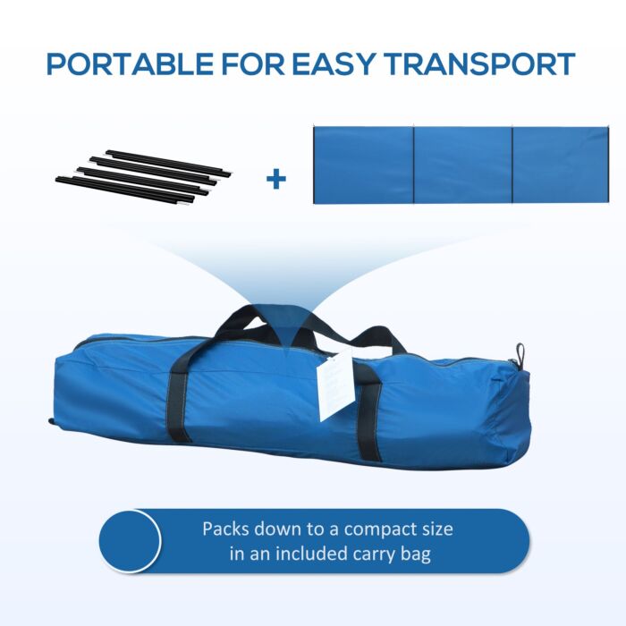Outsunny 5 Pole Camping Windbreaks, Beach Wind Shield Shelter With Carry Bag And Steel Poles, Outdoor Caravan Privacy Shield, 540cm X 150cm