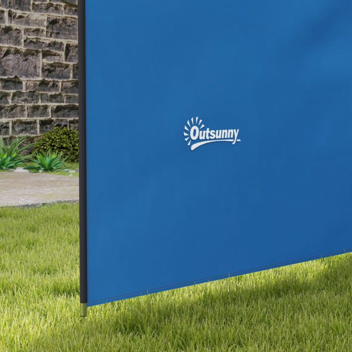 Outsunny 5 Pole Camping Windbreaks, Beach Wind Shield Shelter With Carry Bag And Steel Poles, Outdoor Caravan Privacy Shield, 540cm X 150cm