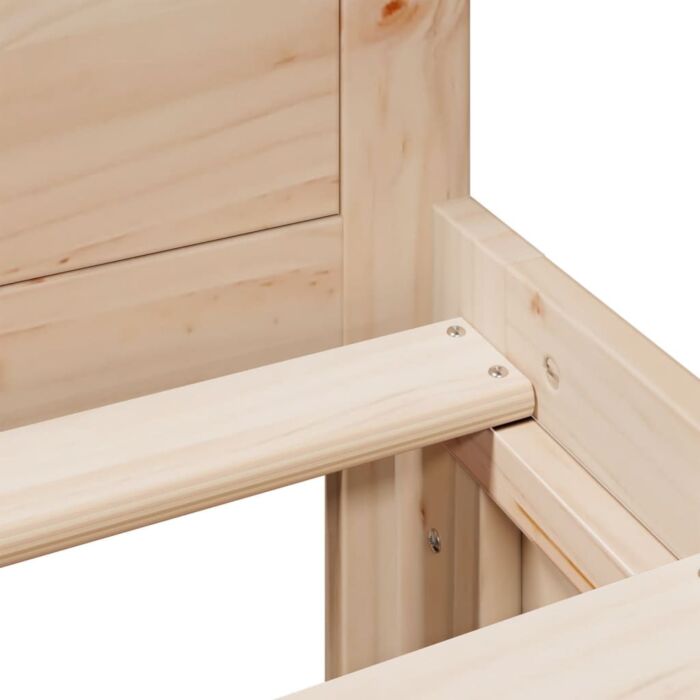 Vidaxl Bed Frame Without Mattress With Headboard 120x200 Cm Solid Wood Pine