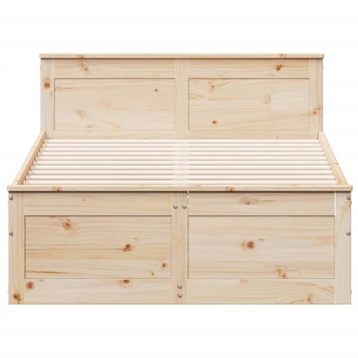 Vidaxl Bed Frame Without Mattress With Headboard 120x200 Cm Solid Wood Pine