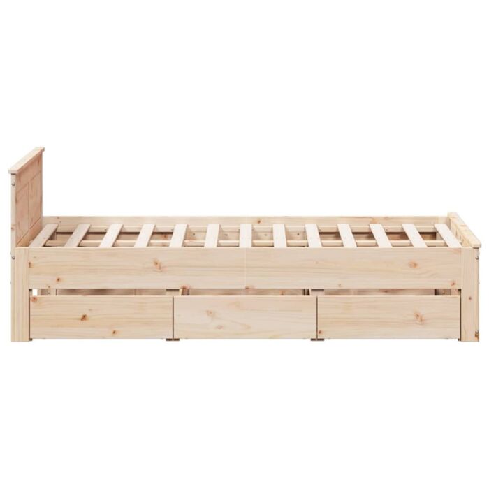 Vidaxl Bed Frame Without Mattress With Headboard 120x200 Cm Solid Wood Pine