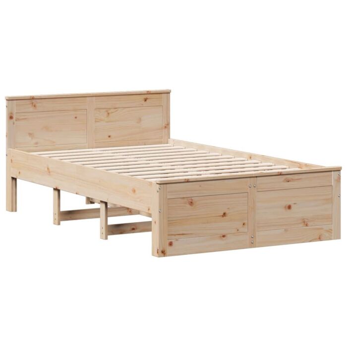 Vidaxl Bed Frame Without Mattress With Headboard 120x200 Cm Solid Wood Pine