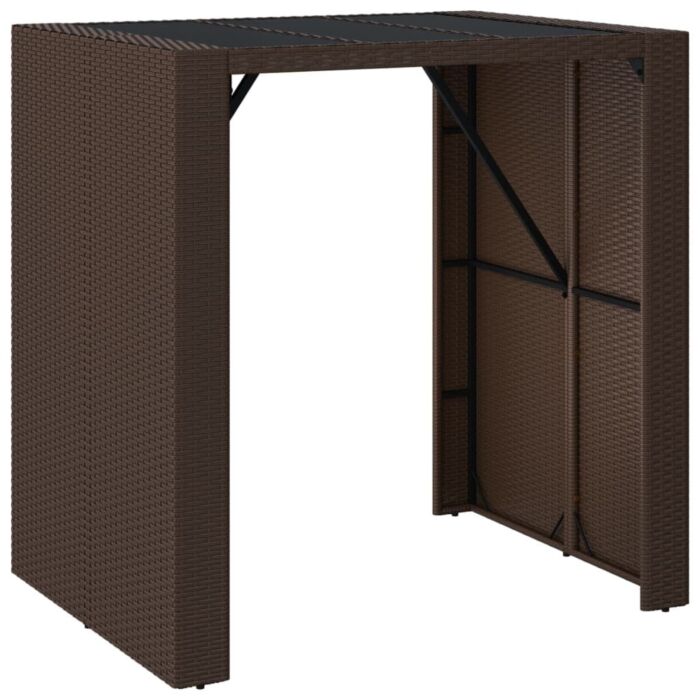 Vidaxl 5 Piece Garden Bar Set With Cushions Brown Poly Rattan