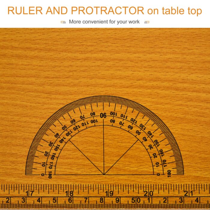 Homcom Foldable Garage Work Bench, Craft Table Mdf Workstation, Heavy-duty Steel Frame With Ruler, Protractor