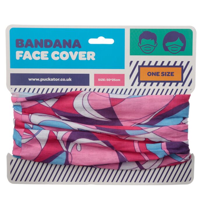 Pink Patterned Neck Scarf Face Covering