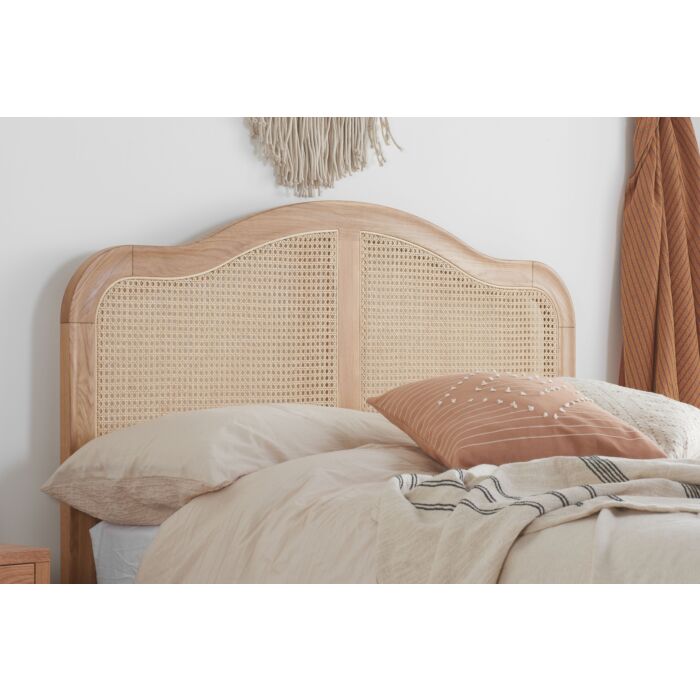 Leonie Double Rattan Bed Oak