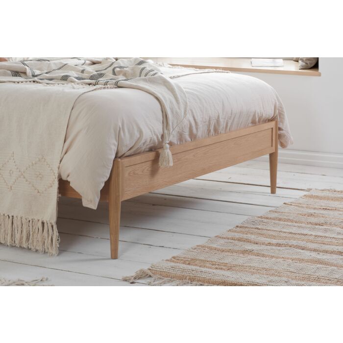 Leonie Double Rattan Bed Oak