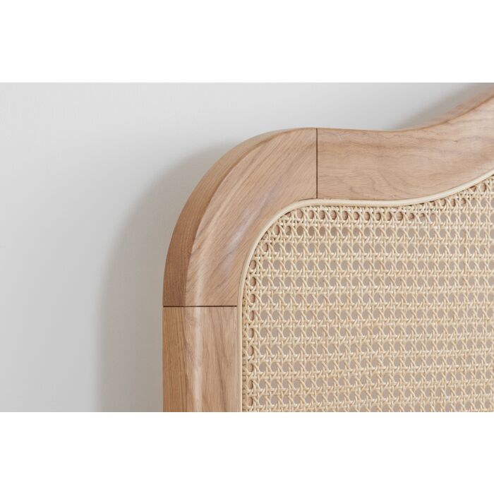 Leonie Double Rattan Bed Oak