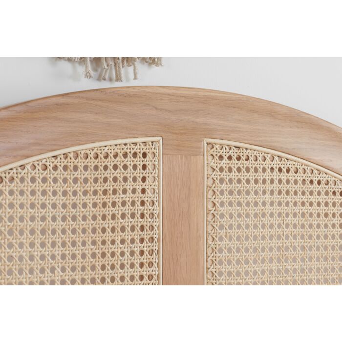 Leonie Double Rattan Bed Oak