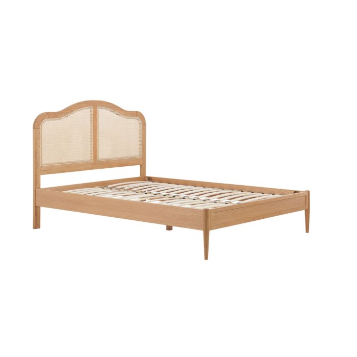 Leonie Double Rattan Bed Oak