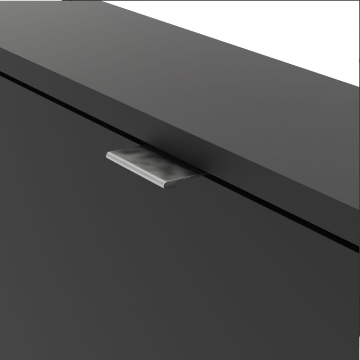 Shoes Shoe Cabinet W. 2 Tilting Doors And 1 Layer In Matt Black