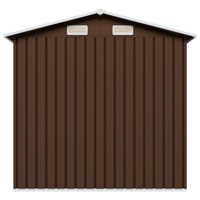 Vidaxl Garden Storage Shed Brown 204x132x186 Cm Steel