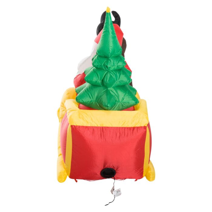 Homcom Inflatable Self-inflating Santa Sleigh Reindeer Christmas