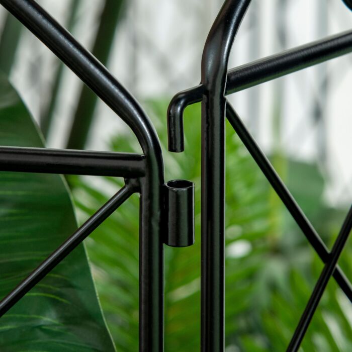 Outsunny Decorative Garden Fencing, 43in X 23ft Outdoor Picket Fence Panels, 8pcs Rustproof Metal Wire Landscape Flower Bed Border Edging Animal Barrier, Black