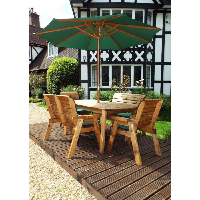 Six Seater Rectangular Table Set - Green