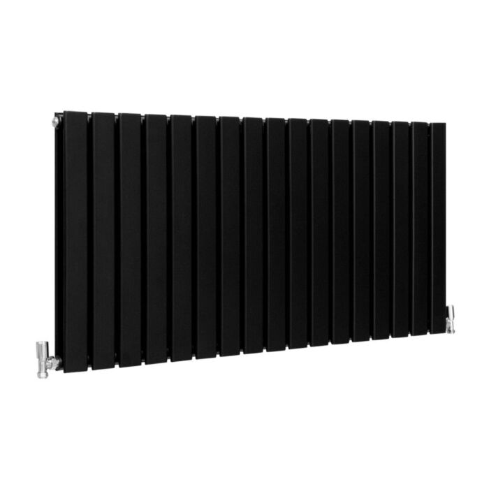 Designer Flat Panel Radiators Matt Black 600mm X 1190mm