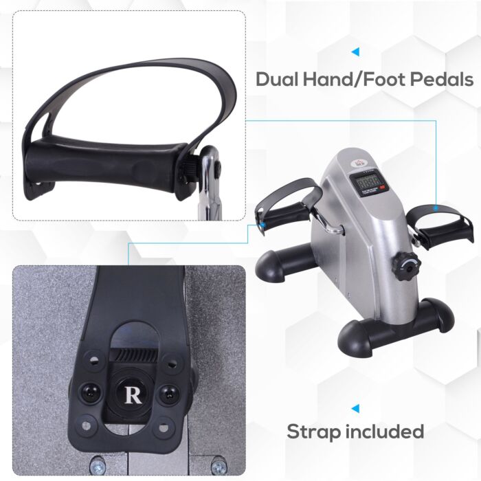 Homcom Mini Exercise Bike Fitness W/lcd Display, 9wx 40dx 31hcm-silver