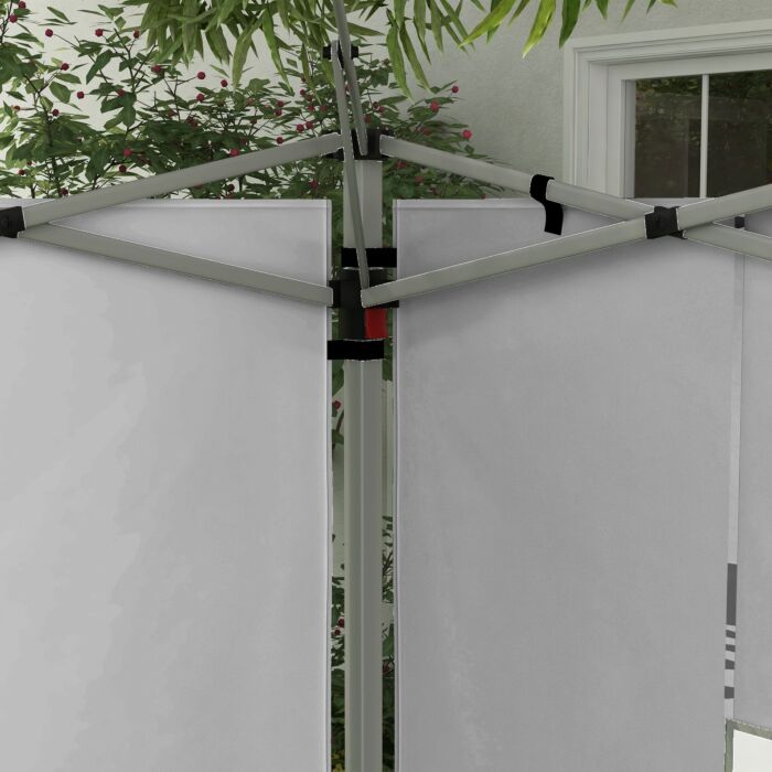 Outsunny Gazebo Side Panels, Sides Replacement With Window For 3x3(m) Or 3x4m Pop Up Gazebo, 2 Pack, Grey