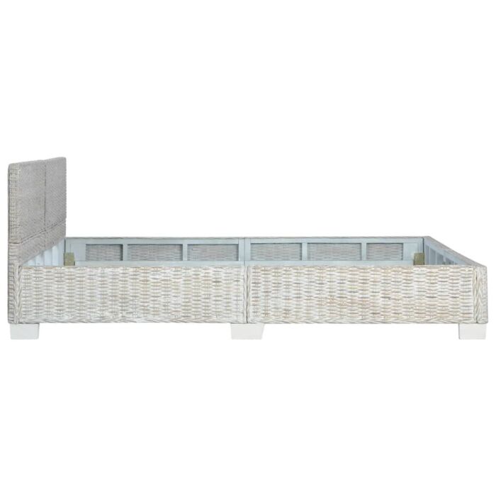 Vidaxl Bed Frame Grey Natural Rattan 160x200 Cm