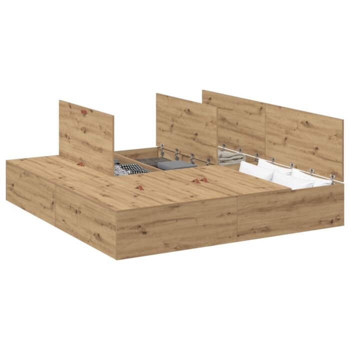 Vidaxl Storage Bed Frame Artisan Oak 200x200 Cm