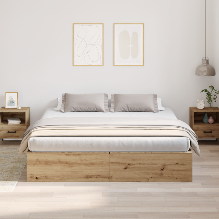 Vidaxl Storage Bed Frame Artisan Oak 200x200 Cm