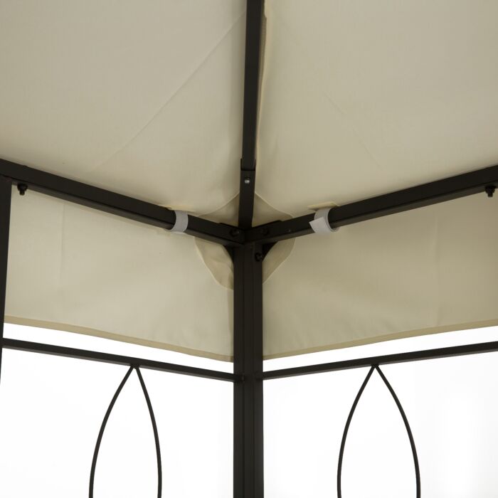 Outsunny 3x4m Gazebo Replacement Roof Canopy 2 Tier Top Uv Cover Garden Patio Outdoor Sun Awning Shelters Cream (top Only)