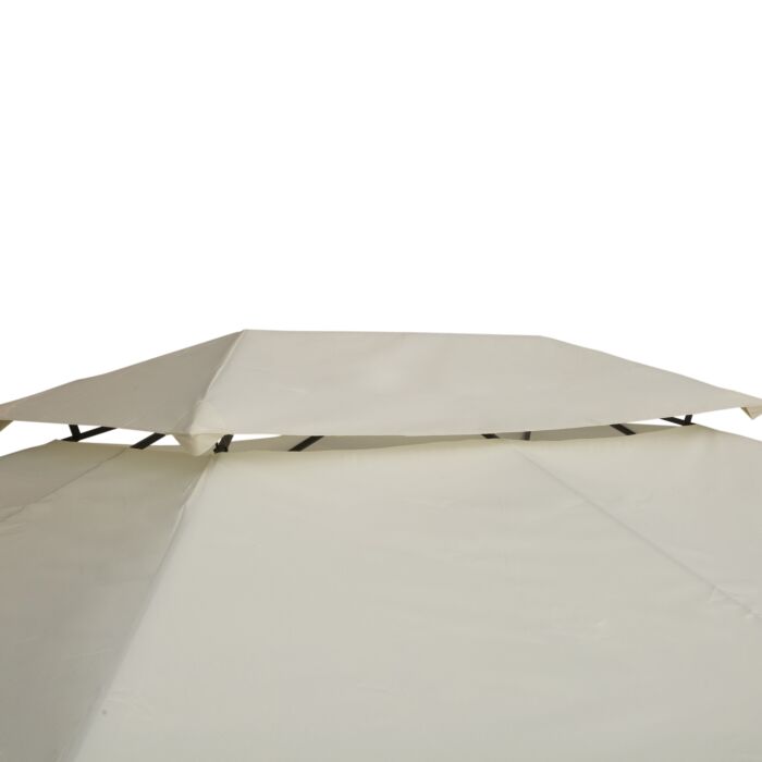 Outsunny 3x4m Gazebo Replacement Roof Canopy 2 Tier Top Uv Cover Garden Patio Outdoor Sun Awning Shelters Cream (top Only)