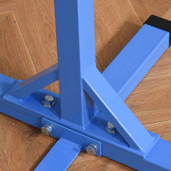 Homcom Height Adjustable Gymnastics Horizontal Bar For Kids Home Gym Training Children Junior Kip High Bar Fitness Blue W/ Steel Frame Wood