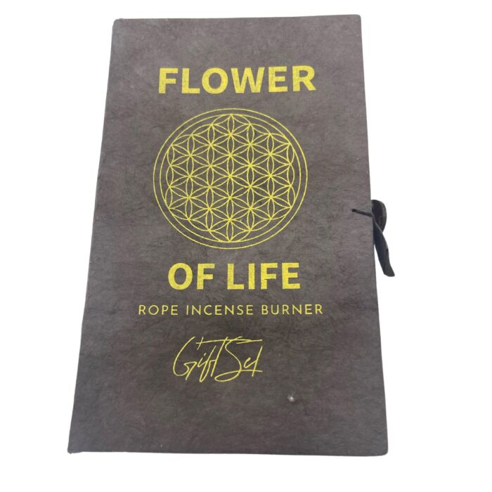 Rope Incense And Silver Plated Holder Set - Flower Of Life