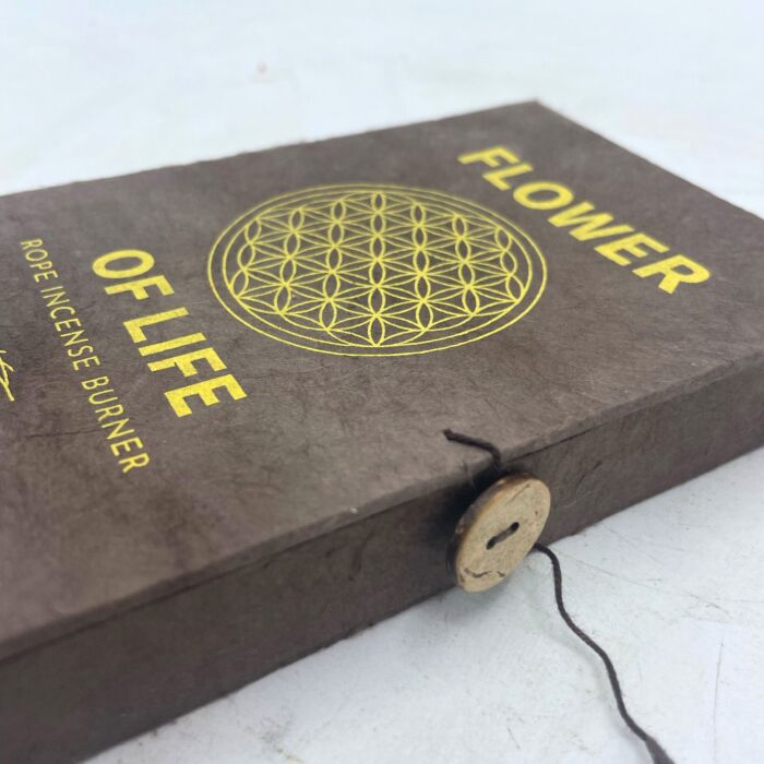 Rope Incense And Silver Plated Holder Set - Flower Of Life