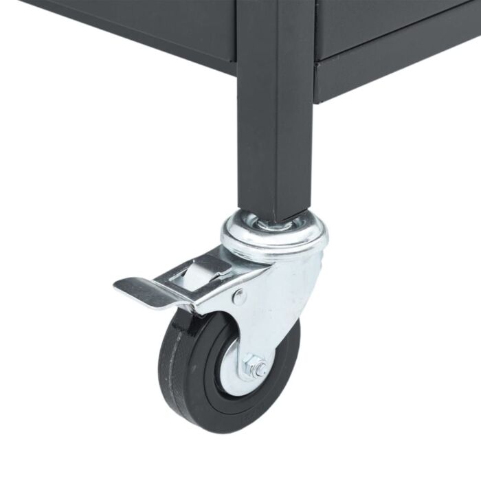Vidaxl Gas Bbq Grill With 4 Burners Black Powder-coated Steel