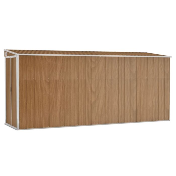 Vidaxl Wall-mounted Garden Shed Brown 118x382x178 Cm Galvanised Steel