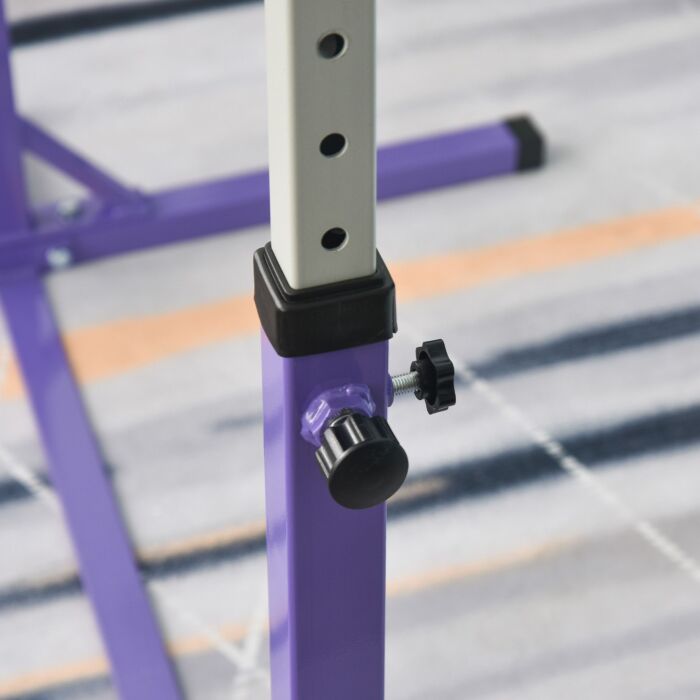Homcom Steel Frame Adjustable Horizonal Gymnastics Bar For Kids Home Gym Training Children Junior Kip High Bar Fitness Purple