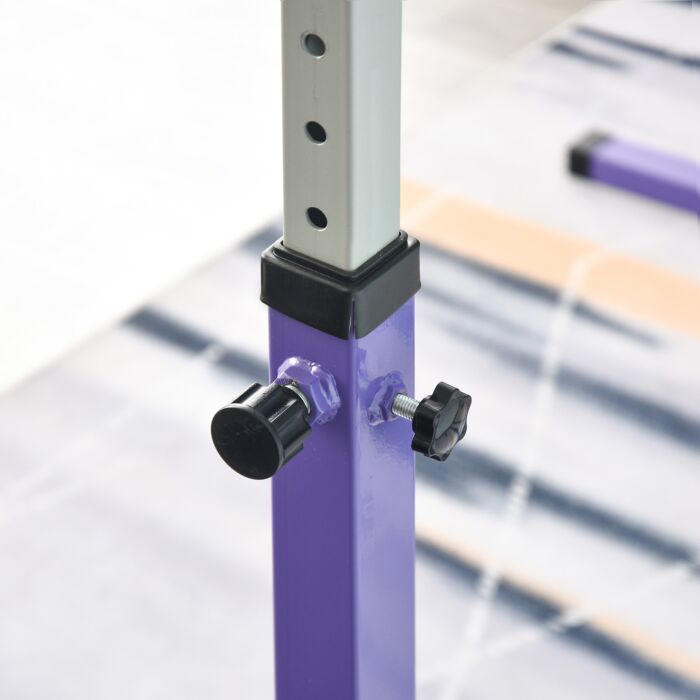 Homcom Steel Frame Adjustable Horizonal Gymnastics Bar For Kids Home Gym Training Children Junior Kip High Bar Fitness Purple