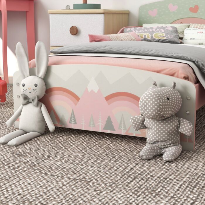 Zonekiz Toddler Bed Frame, Kids Bedroom Furniture For Ages 3-6 Years, Pink