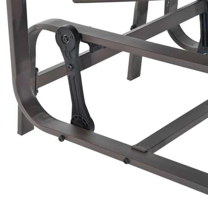 Outsunny Outdoor Gliding Rocking Chair With Sturdy Metal Frame Garden Comfortable Swing Chair, Grey